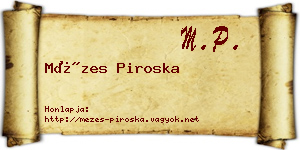 Mézes Piroska névjegykártya
