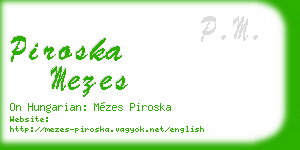 piroska mezes business card