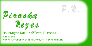 piroska mezes business card